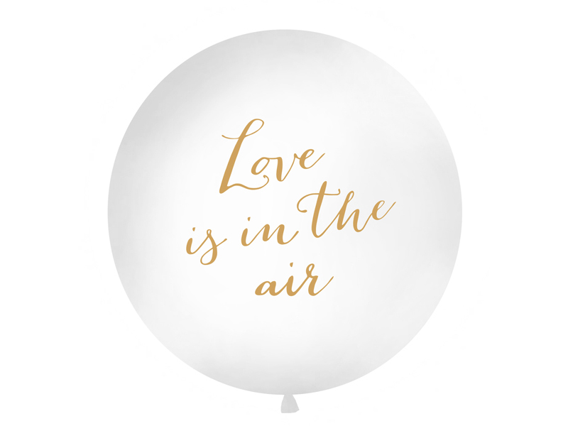Balon 1 m, Love is in the air, biały - 1szt. - obrazek nr. 4