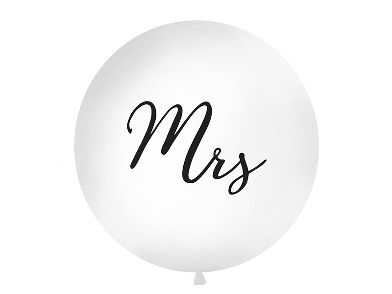 Balon 1 m, Mrs, biały - 1szt. - obrazek nr. 4