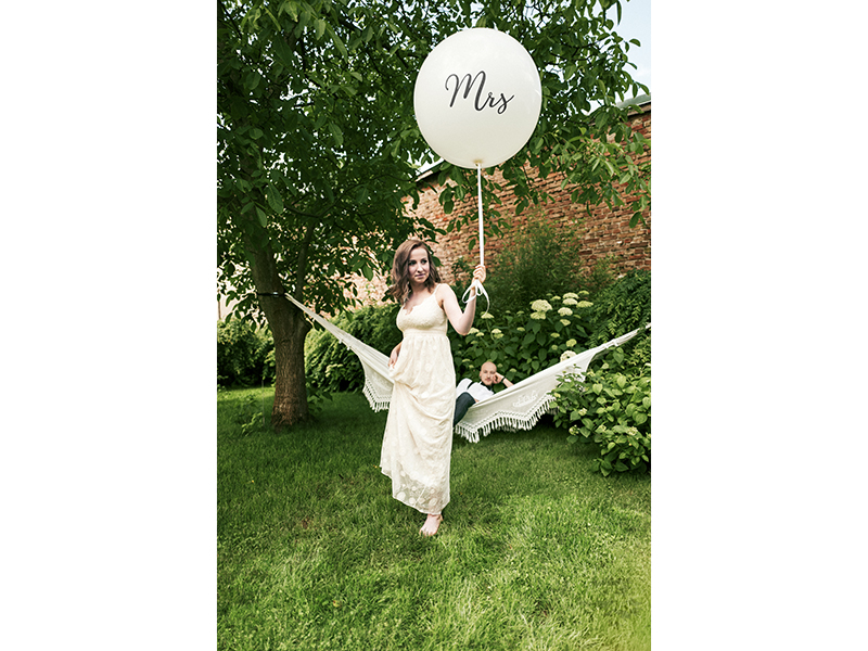 Balon 1 m, Mrs, biały - 1szt. - obrazek nr. 5
