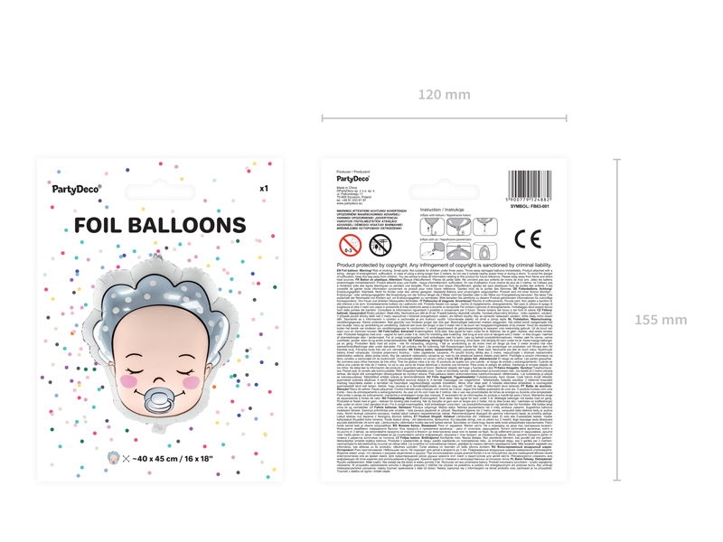 Balon foliowy Bobas - Chłopiec, 40x45cm, mix - 1szt. - obrazek nr. 9