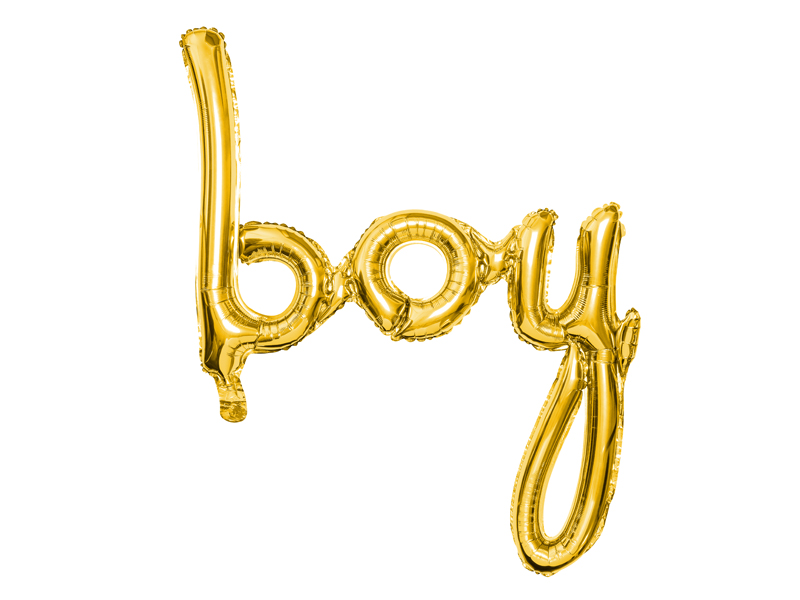 Balon foliowy Boy, złoty, 63,5x74cm - 1szt. - obrazek nr. 4