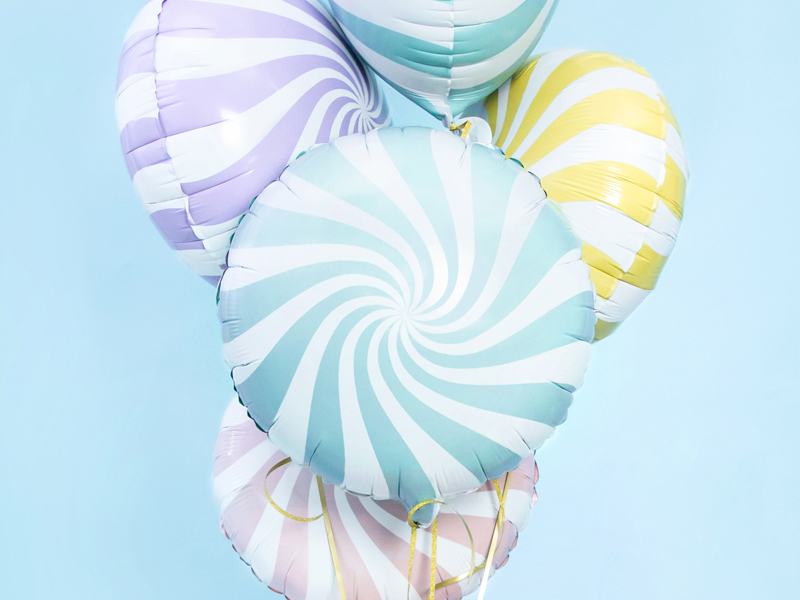 Balon foliowy Cukierek, 35cm, jasny niebieski - 1szt. - obrazek nr. 5
