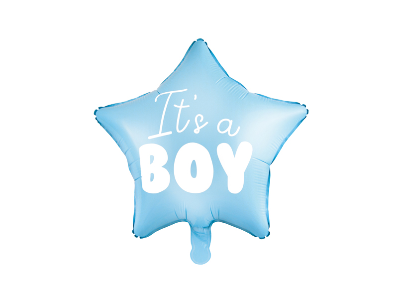Balon foliowy Gwiazdka - It's a boy, 48cm, jasny niebieski - 1szt. - obrazek nr. 4