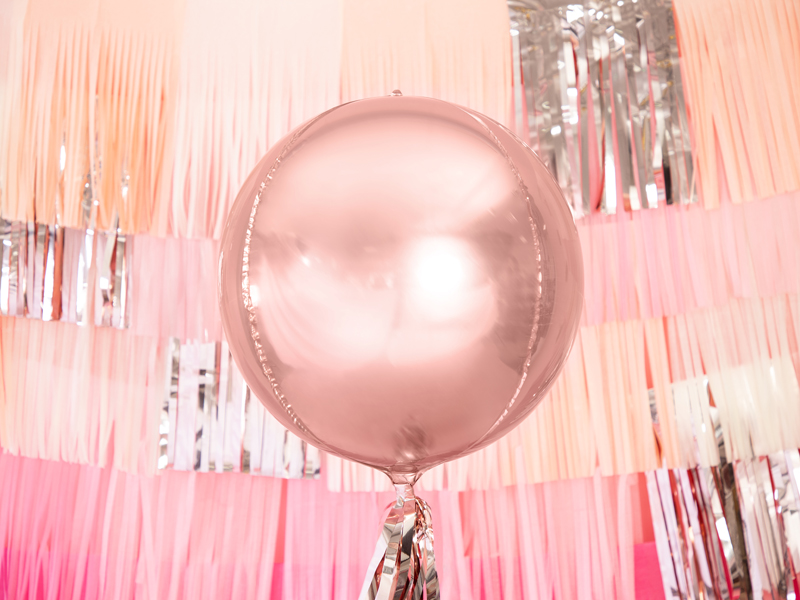 Balon foliowy Kula, 40cm, różowe złoto - 1szt. - obrazek nr. 8