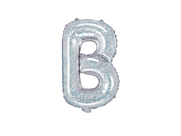 Balon foliowy Litera ''B'', 35cm, holograficzny - 1szt. - obrazek nr. 4