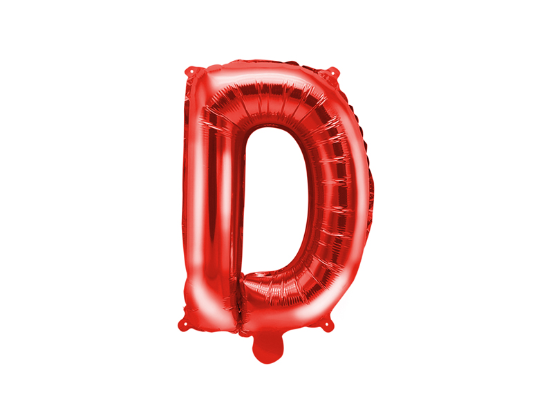Balon foliowy Litera ''D'', 35cm, czerwony - 1szt. - obrazek nr. 4