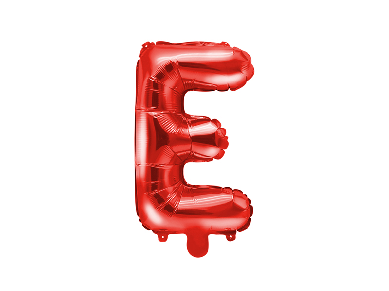 Balon foliowy Litera ''E'', 35cm, czerwony - 1szt. - obrazek nr. 4