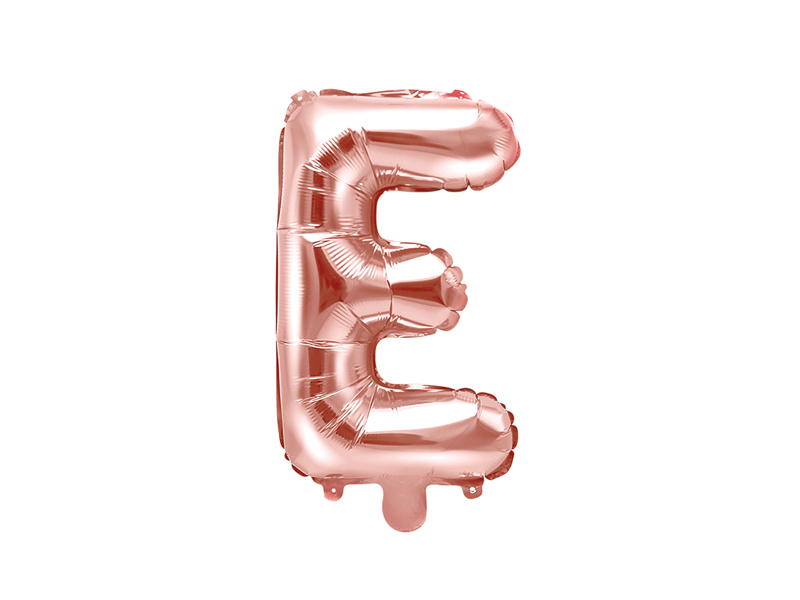 Balon foliowy Litera ''E'', 35cm, różowe złoto - 1szt. - obrazek nr. 4