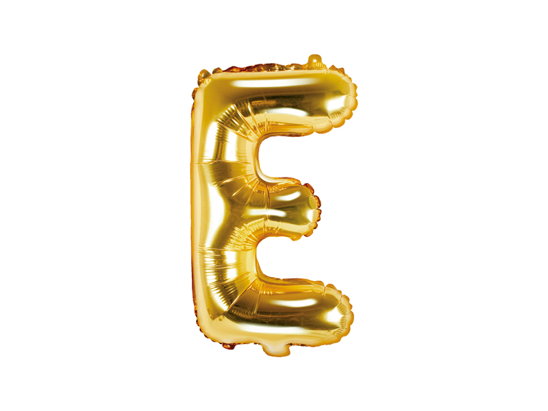 Balon foliowy Litera ''E'', 35cm, złoty - 1szt. - obrazek nr. 4