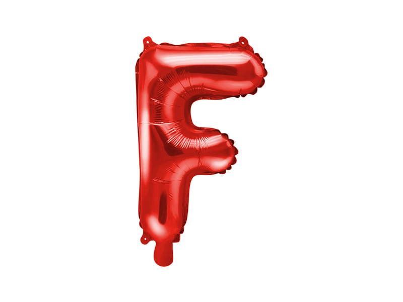 Balon foliowy Litera ''F'', 35cm, czerwony - 1szt. - obrazek nr. 4