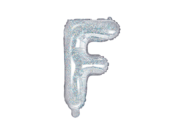 Balon foliowy Litera ''F'', 35cm, holograficzny - 1szt. - obrazek nr. 4