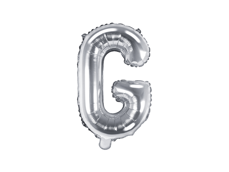 Balon foliowy Litera ''G'', 35cm, srebrny - 1szt. - obrazek nr. 4