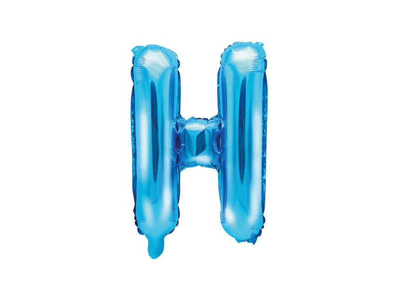 Balon foliowy Litera ''H'', 35cm, niebieski - 1szt. - obrazek nr. 4