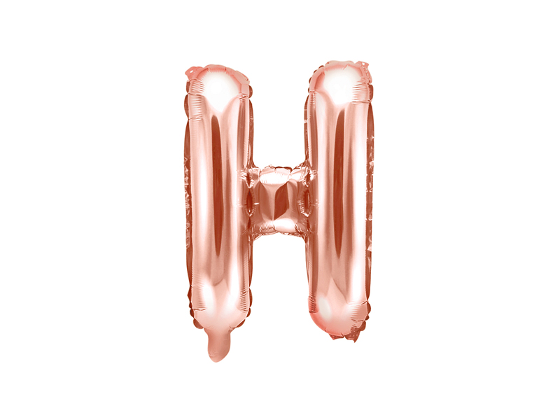 Balon foliowy Litera ''H'', 35cm, różowe złoto - 1szt. - obrazek nr. 4