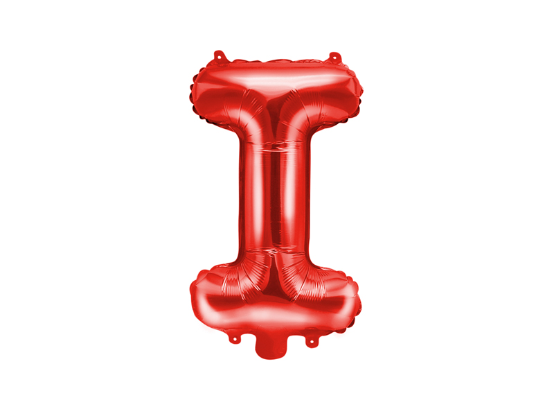 Balon foliowy Litera ''I'', 35cm, czerwony - 1szt. - obrazek nr. 4