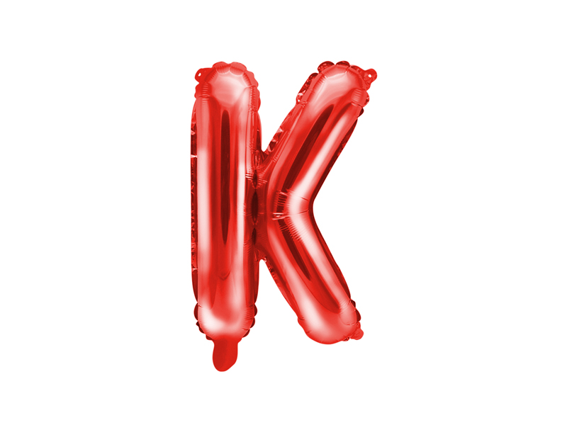 Balon foliowy Litera ''K'', 35cm, czerwony - 1szt. - obrazek nr. 4