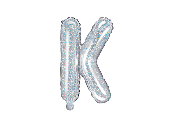 Balon foliowy Litera ''K'', 35cm, holograficzny - 1szt. - obrazek nr. 4