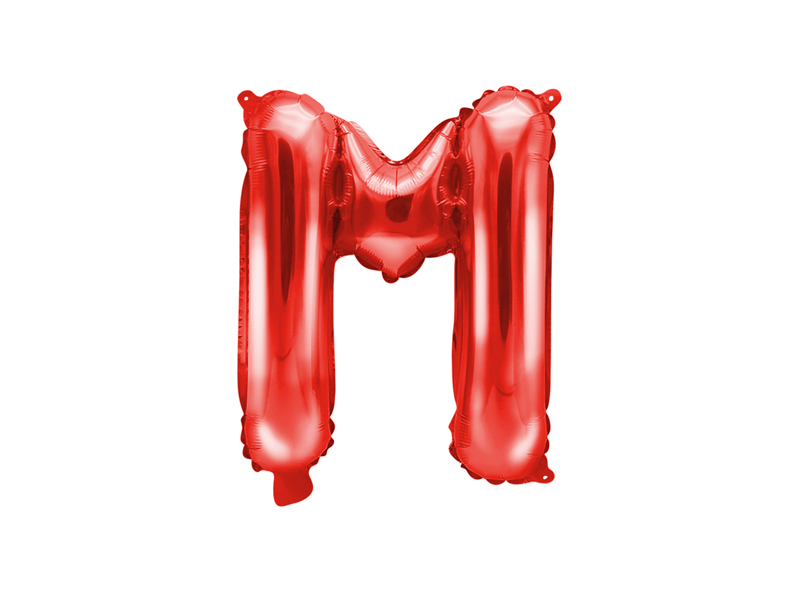 Balon foliowy Litera ''M'', 35cm, czerwony - 1szt. - obrazek nr. 4