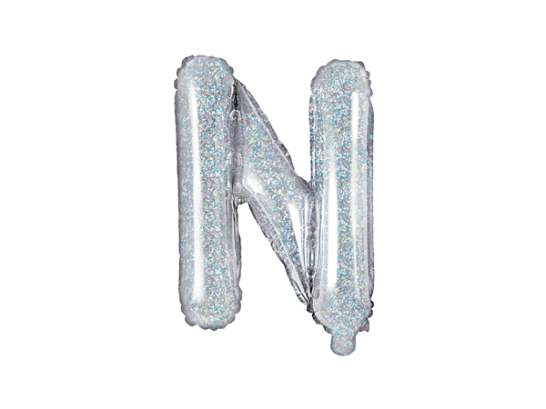 Balon foliowy Litera ''N'', 35cm, holograficzny - 1szt. - obrazek nr. 4