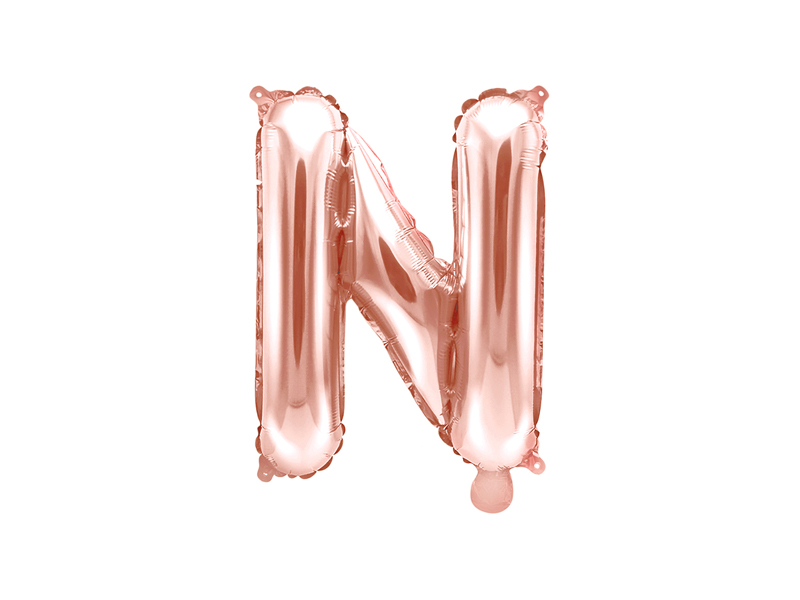 Balon foliowy Litera ''N'', 35cm, różowe złoto - 1szt. - obrazek nr. 4