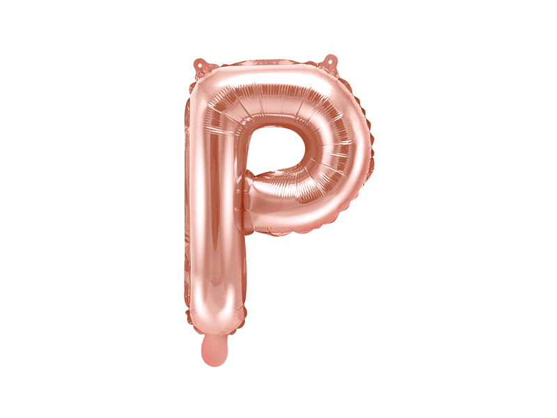 Balon foliowy Litera ''P'', 35cm, różowe złoto - 1szt. - obrazek nr. 4