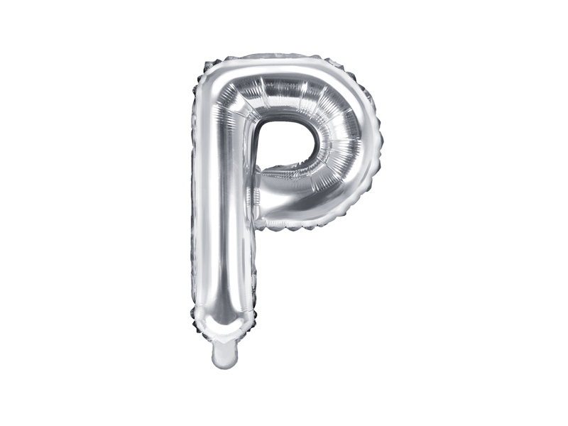 Balon foliowy Litera ''P'', 35cm, srebrny - 1szt. - obrazek nr. 4