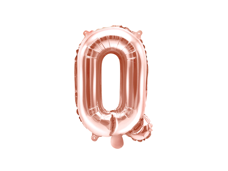 Balon foliowy Litera ''Q'', 35cm, różowe złoto - 1szt. - obrazek nr. 4