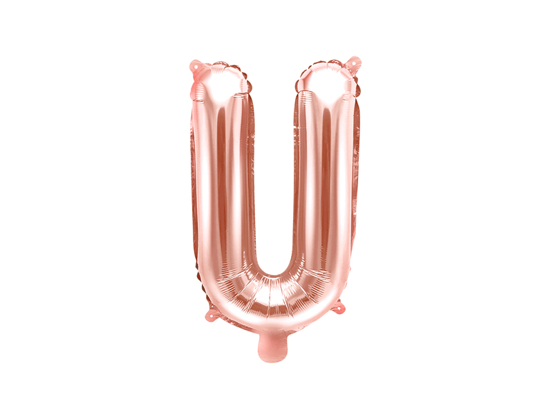 Balon foliowy Litera ''U'', 35cm, różowe złoto - 1szt. - obrazek nr. 4