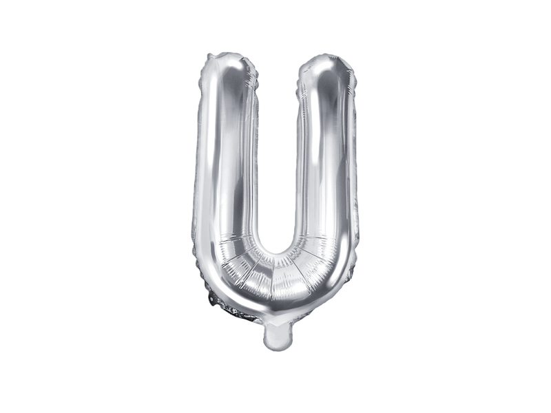 Balon foliowy Litera ''U'', 35cm, srebrny - 1szt. - obrazek nr. 4
