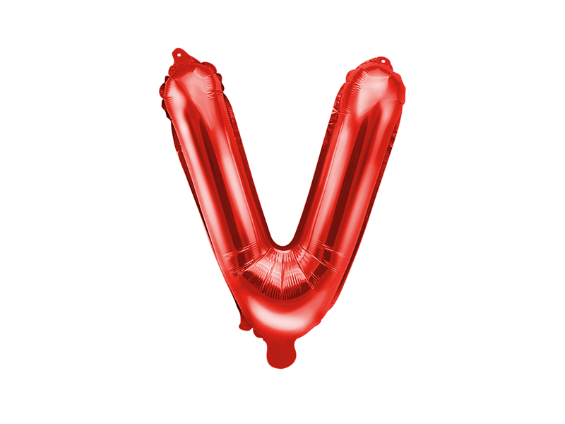 Balon foliowy Litera ''V'', 35cm, czerwony - 1szt. - obrazek nr. 4