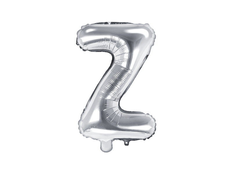 Balon foliowy Litera ''Z'', 35cm, srebrny - 1szt. - obrazek nr. 4
