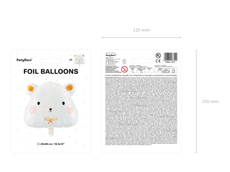 Balon foliowy Miś polarny, 51x45cm, mix - 1szt. - obrazek nr. 11