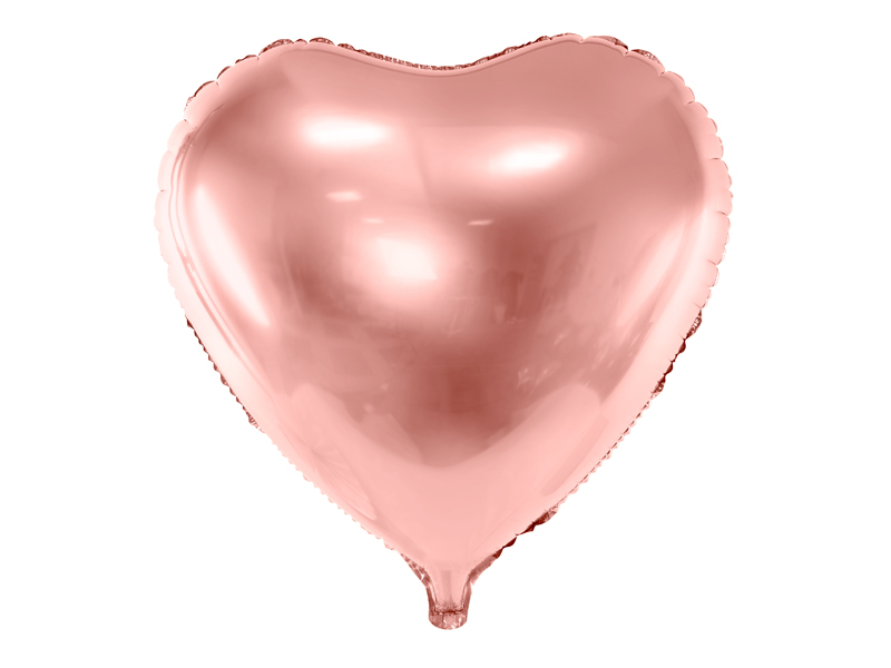Balon foliowy Serce, 61cm, różowe złoto - 1szt. - obrazek nr. 4