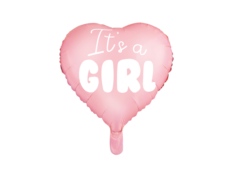 Balon foliowy Serce - It's a girl, 45cm, jasny różowy - 1szt. - obrazek nr. 4