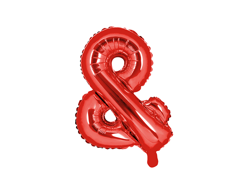 Balon foliowy znak ''&'', 35cm, czerwony - 1szt. - obrazek nr. 4