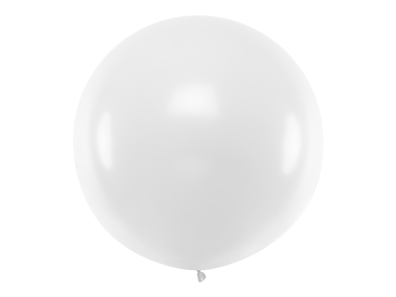 Balon okrągły 1m, Pastel White - 1szt. - obrazek nr. 4