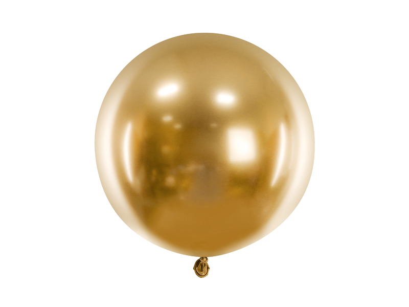 Balon okrągły Glossy 60cm, złoty - 1szt. - obrazek nr. 4