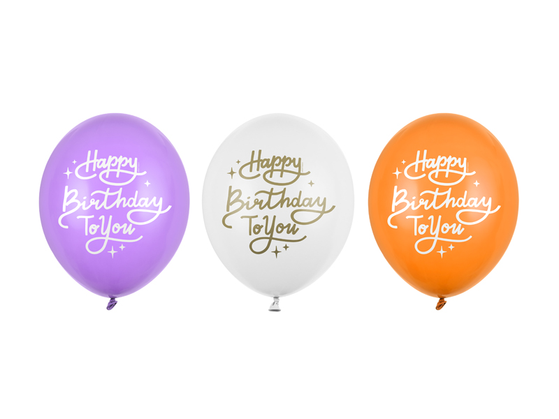Balony 30 cm, Happy Birthday To You, mix - 50szt. - obrazek nr. 4