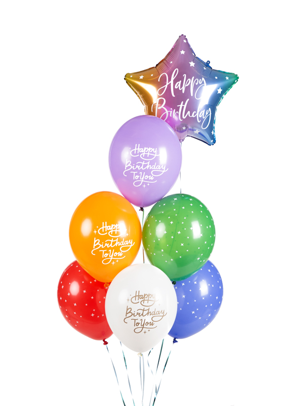 Balony 30 cm, Happy Birthday To You, mix - 50szt. - obrazek nr. 5