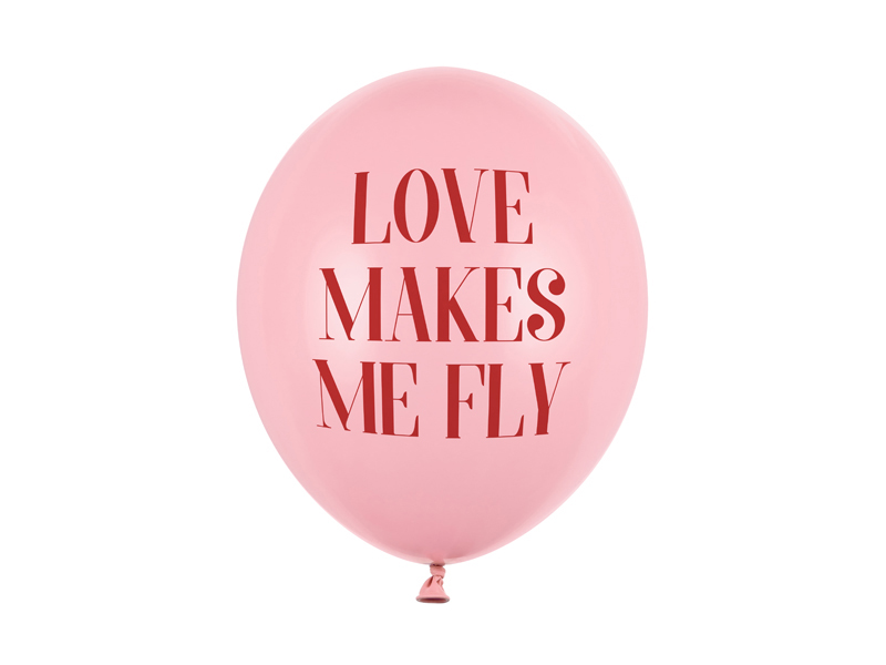 Balony 30 cm, Love makes me fly, Pastel Baby Pink - 50szt. - obrazek nr. 4