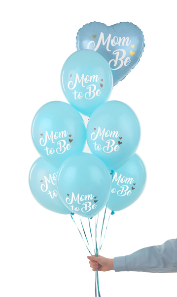 Balony 30 cm, Mom to Be, Pastel Light Blue - 6szt. - obrazek nr. 6