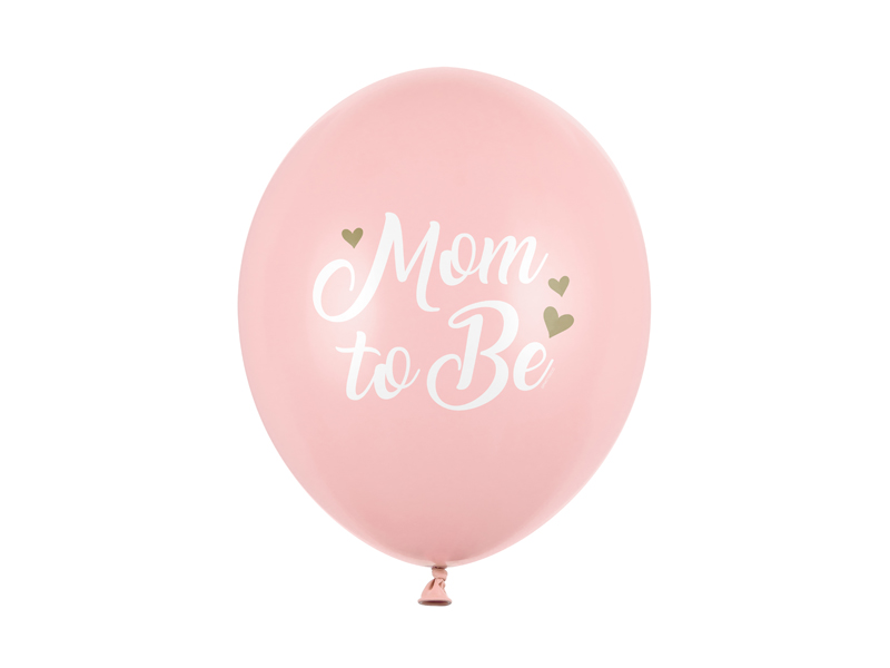 Balony 30 cm, Mom to Be, Pastel Pale Pink - 6szt. - obrazek nr. 4