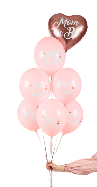 Balony 30 cm, Mom to Be, Pastel Pale Pink - 6szt. - obrazek nr. 6