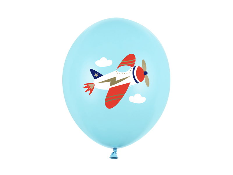Balony 30 cm, Samolot, Pastel Light Blue - 50szt. - obrazek nr. 4