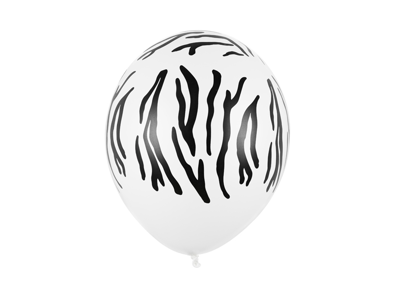 Balony 30 cm, Zebra, Pastel Pure White - 50szt. - obrazek nr. 4
