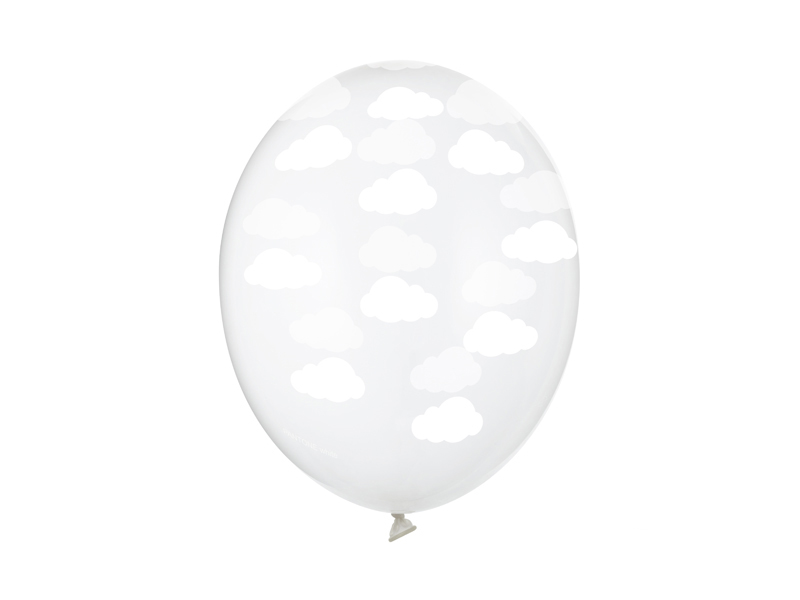 Balony 30cm, Chmurki, Crystal Clear - 50szt. - obrazek nr. 4