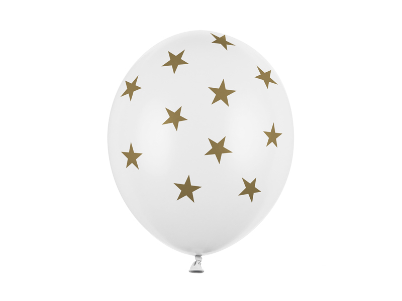 Balony 30cm, Gwiazdki, Pastel Pure White - 50szt. - obrazek nr. 4