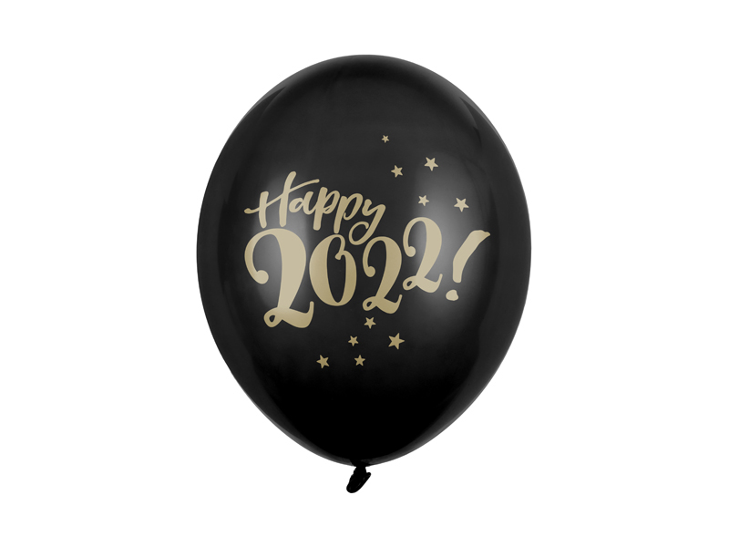 Balony 30cm, Happy 2022!, Pastel Black - 50szt. - obrazek nr. 4