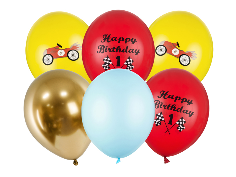Balony 30cm, Happy Birthday, mix - 6szt. - obrazek nr. 4