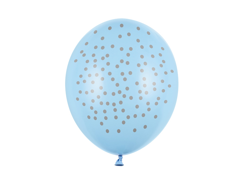 Balony 30cm, Kropki, Pastel Baby Blue - 50szt. - obrazek nr. 4